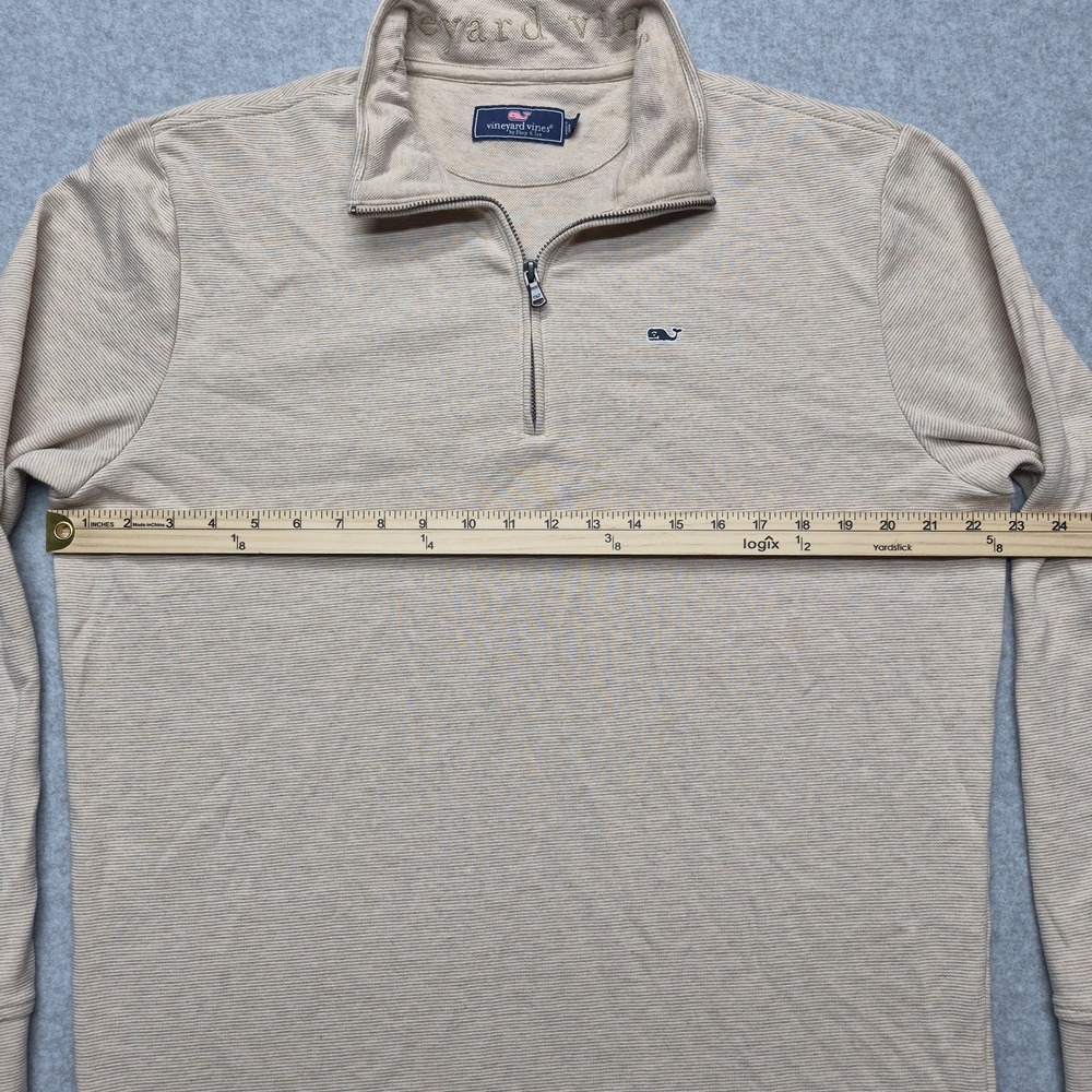 Vineyard Vines Sweatshirt Mens L Tan Beige 1/4 Zip Pullover  Textured - Picture 6 of 16